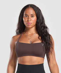 Cross Back Bra - Heritage Brown