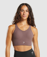 Longline Crossback Sports Bra - Steel Purple