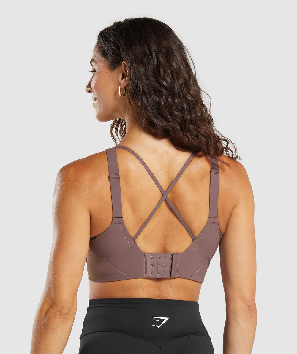 Longline Crossback Sports Bra - Steel Purple