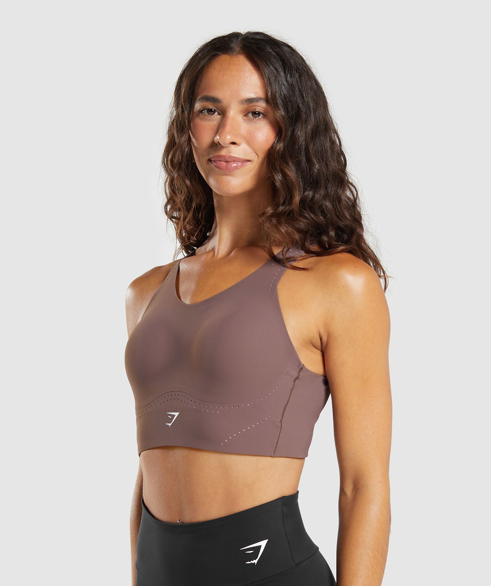 Longline Crossback Sports Bra - Steel Purple