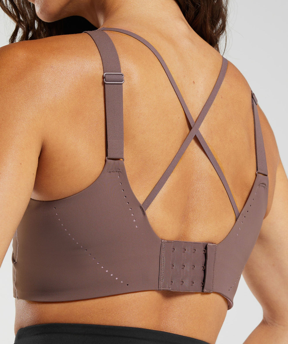 Longline Crossback Sports Bra - Steel Purple