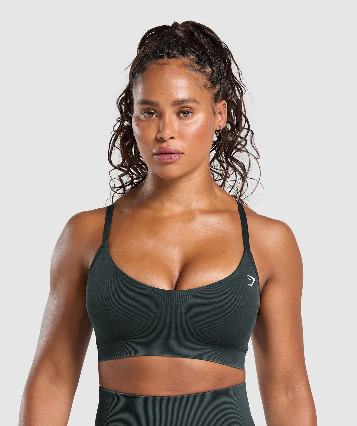 Gains Seamless Washed Sports Bra - Black