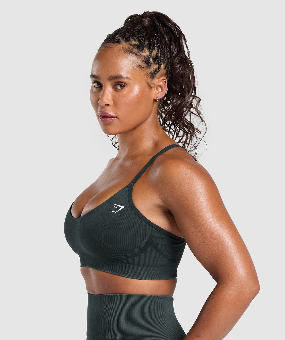 Gains Seamless Washed Sports Bra - Black