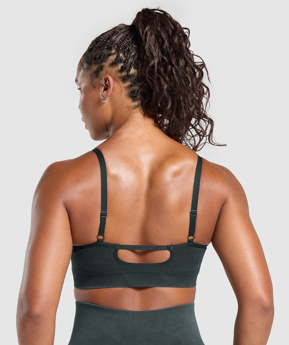 Gains Seamless Washed Sports Bra - Black