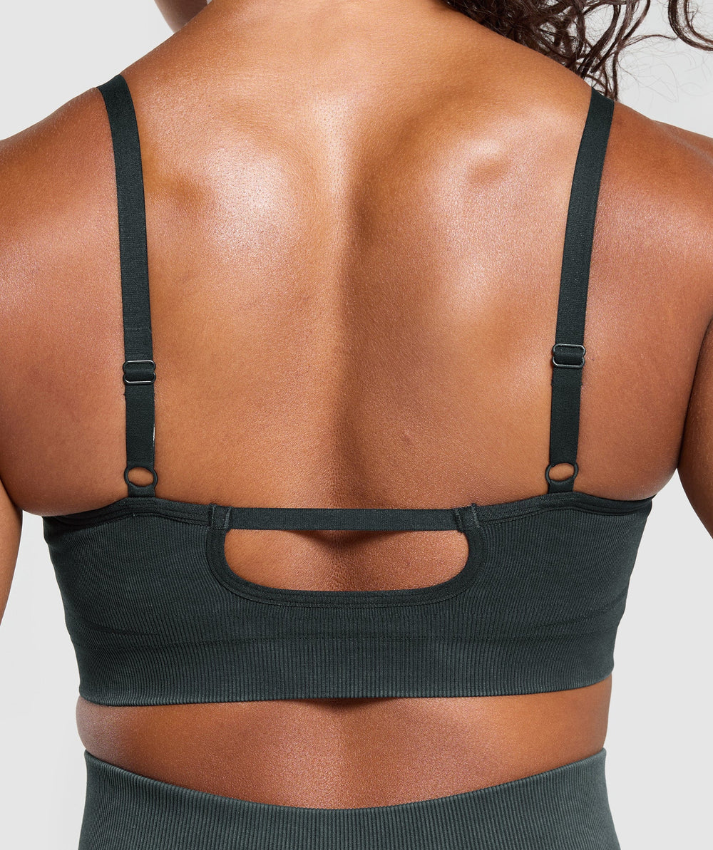 Gains Seamless Washed Sports Bra - Black