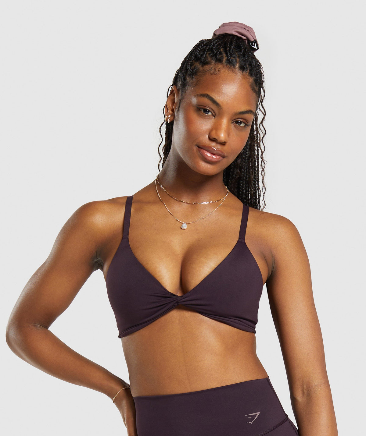Elevate Twist Front Bralette - Plum Brown