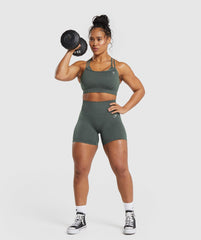 Adapt Fleck Seamless Sports Bra - Slate Teal/Cargo Teal