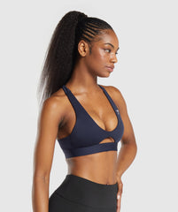 Peek A Boo Sports Bra - Heavy Blue