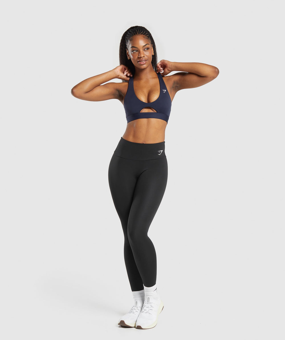 Peek A Boo Sports Bra - Heavy Blue