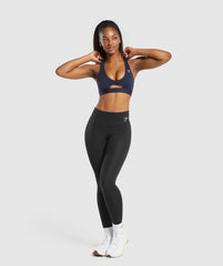Peek A Boo Sports Bra - Heavy Blue