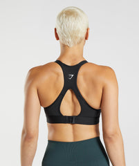 Cut Out Back High Support Sports Bra, B/C-E/F - Black