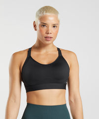 Cut Out Back High Support Sports Bra, B/C-E/F - Black