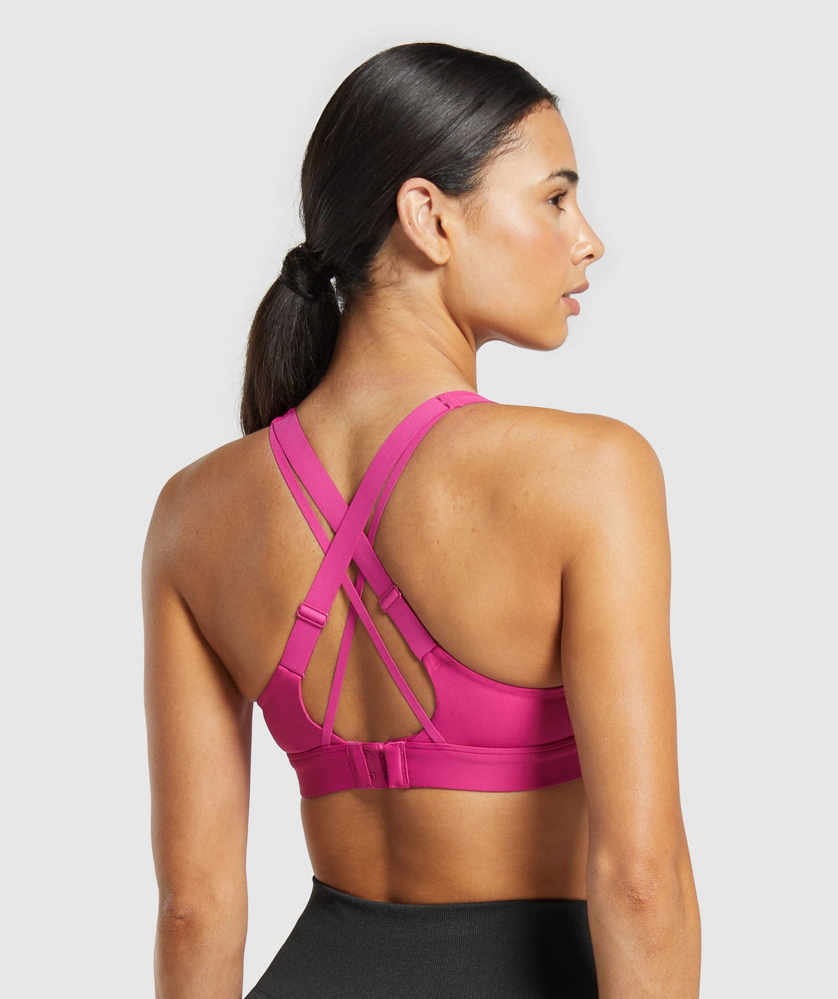 Strappy Back Medium Support Sports Bra - Winning Pink