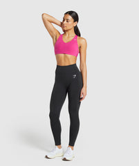 Strappy Back Medium Support Sports Bra - Winning Pink