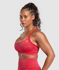 Gains Seamless Washed Sports Bra - Carmine Red