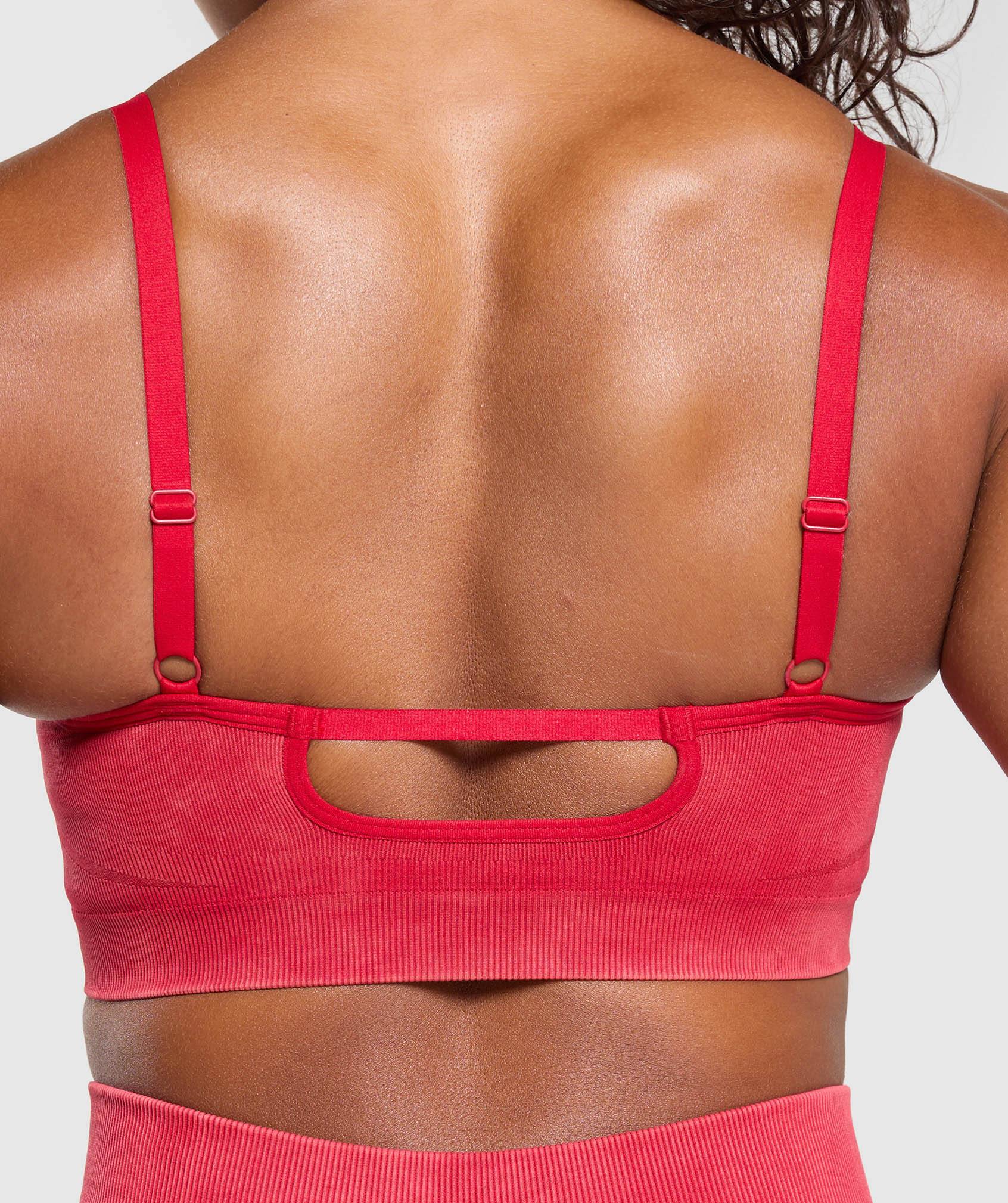Gains Seamless Washed Sports Bra - Carmine Red