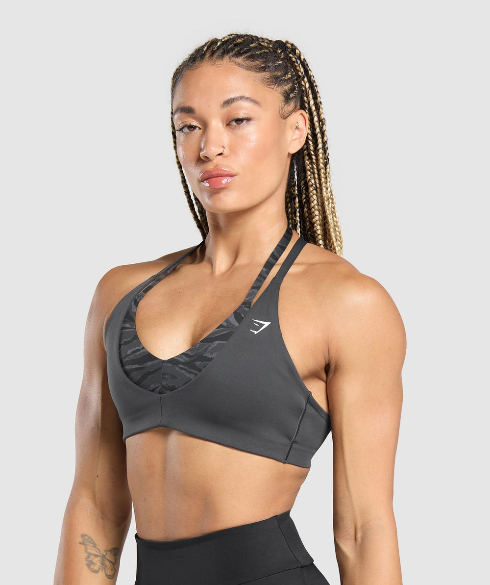Power x T Back Sports Bra - Asphalt Grey/Onyx Grey