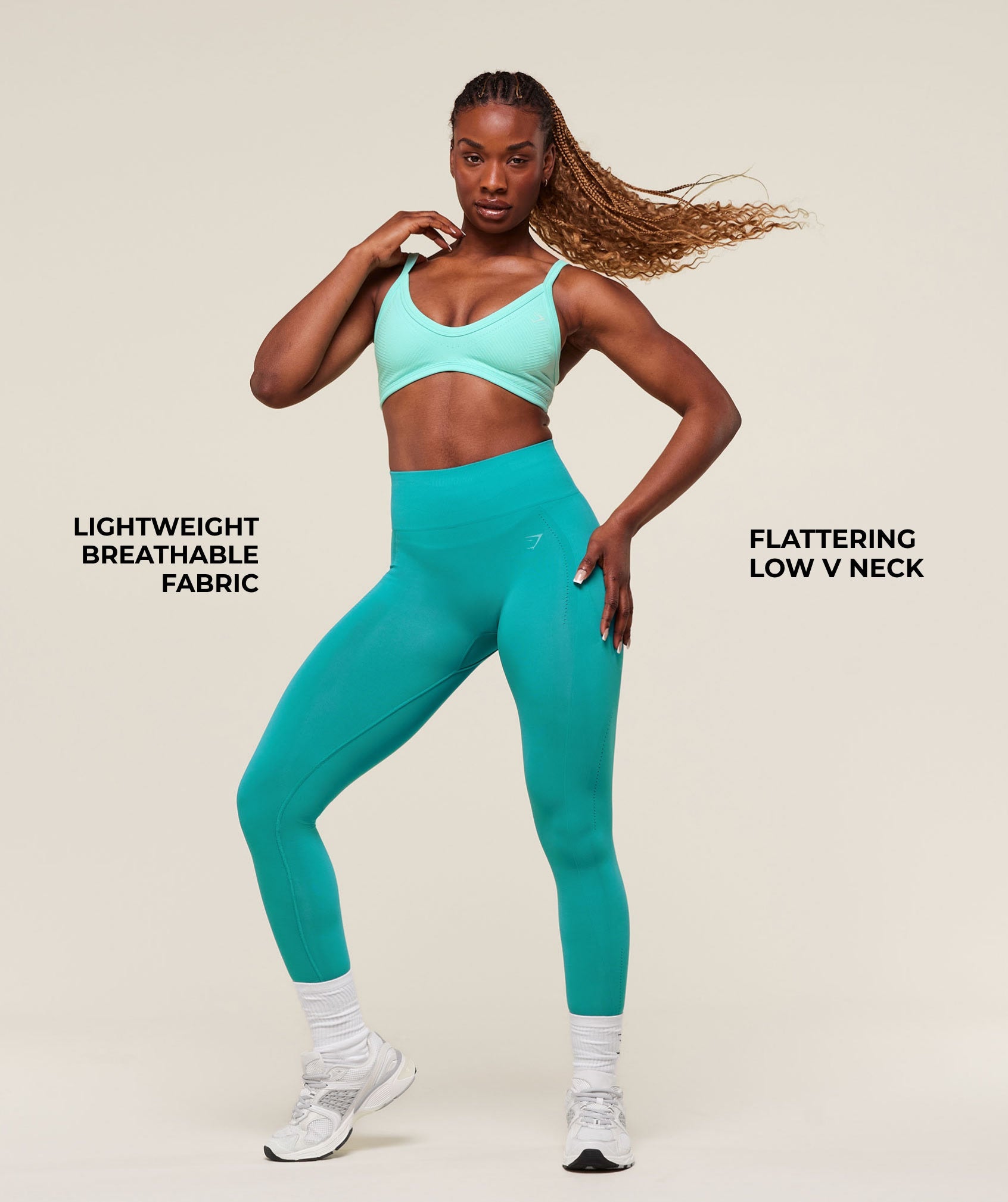 Energised Seamless Sports Bra - Pop Turquoise