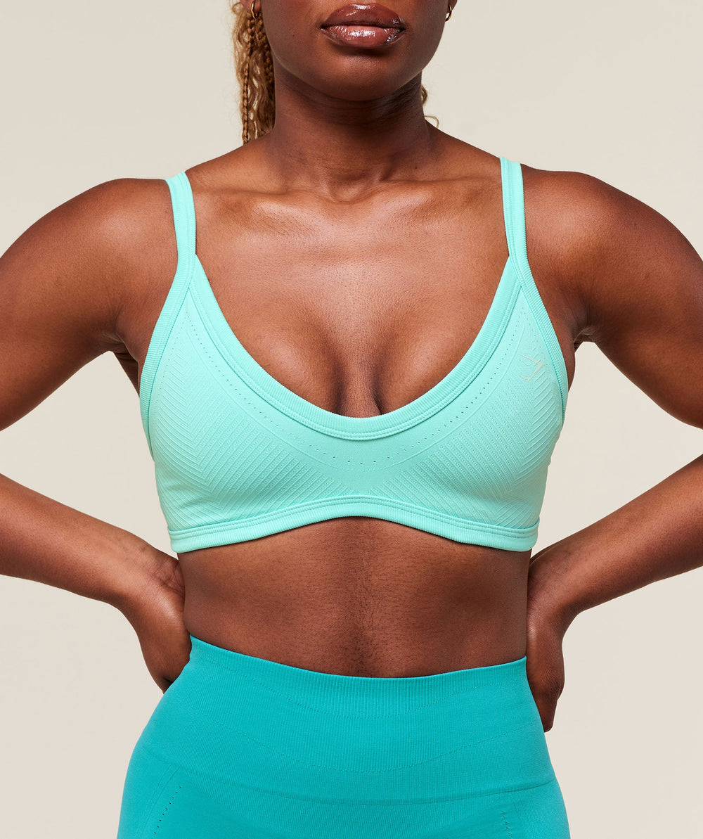 Energised Seamless Sports Bra - Pop Turquoise