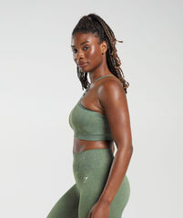 Adapt Fleck Seamless Halterneck Bralette - Dusk Green/Light Sage Green