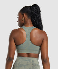 Adapt Camo Seamless Sports Bra - Unit Green/Chalk Green