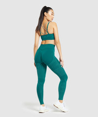 Apex Limit Seamless Ruched Sports Bra - Deep Teal/Duck Egg Blue