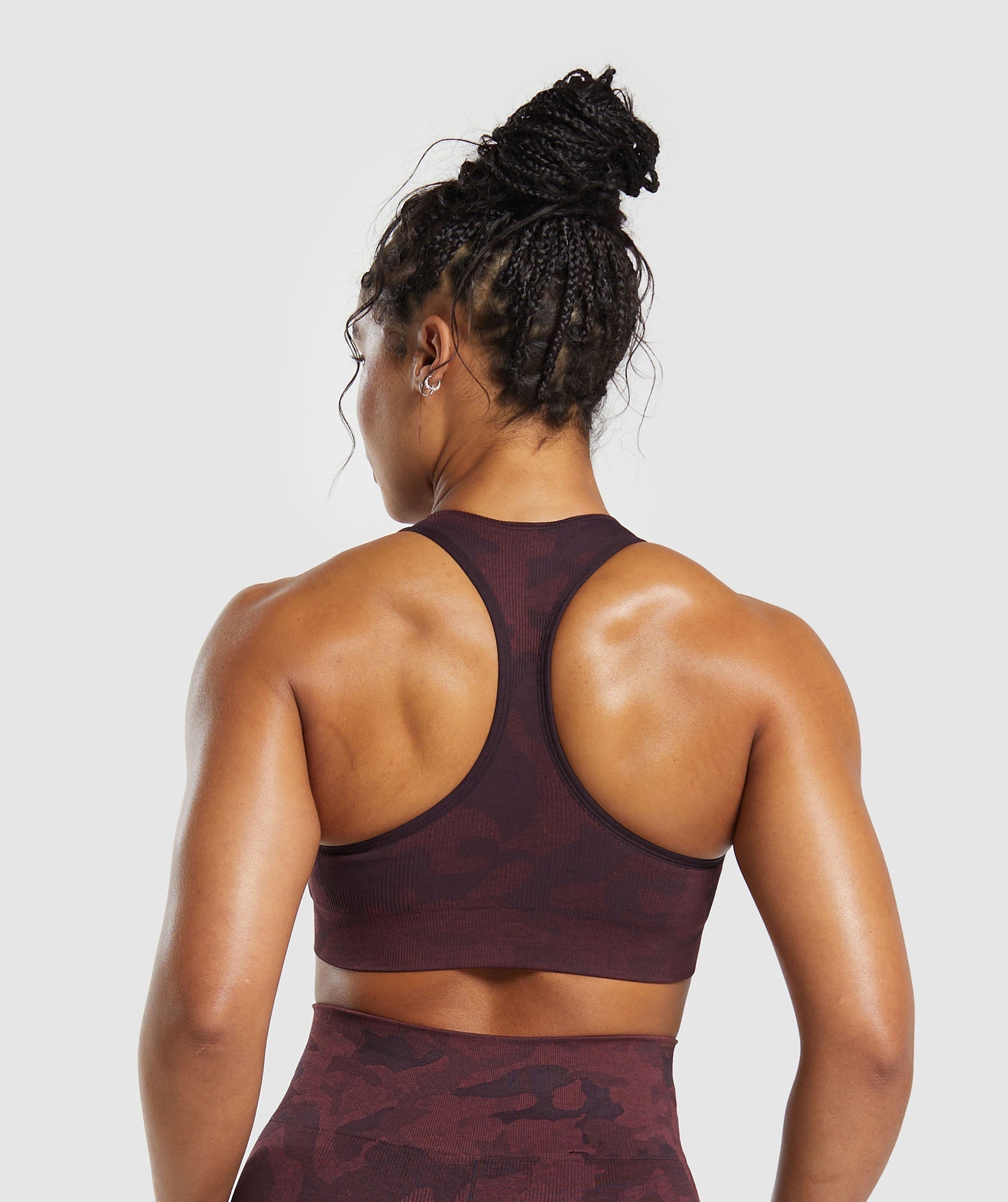 Adapt Camo Seamless Sports Bra - Plum Brown/Burgundy Brown