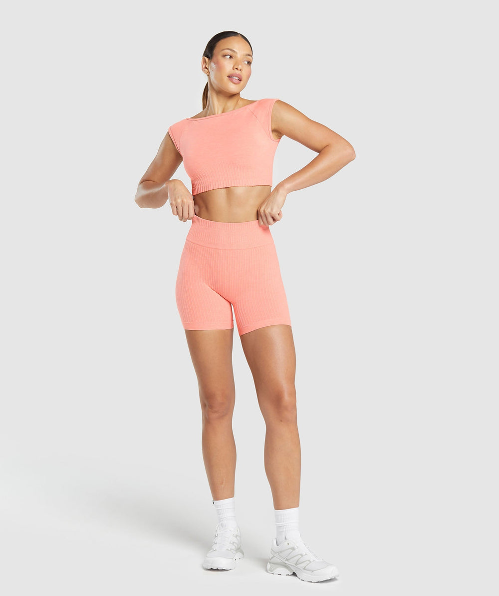 Luxe Seamless Shorts - Muted Coral Marl