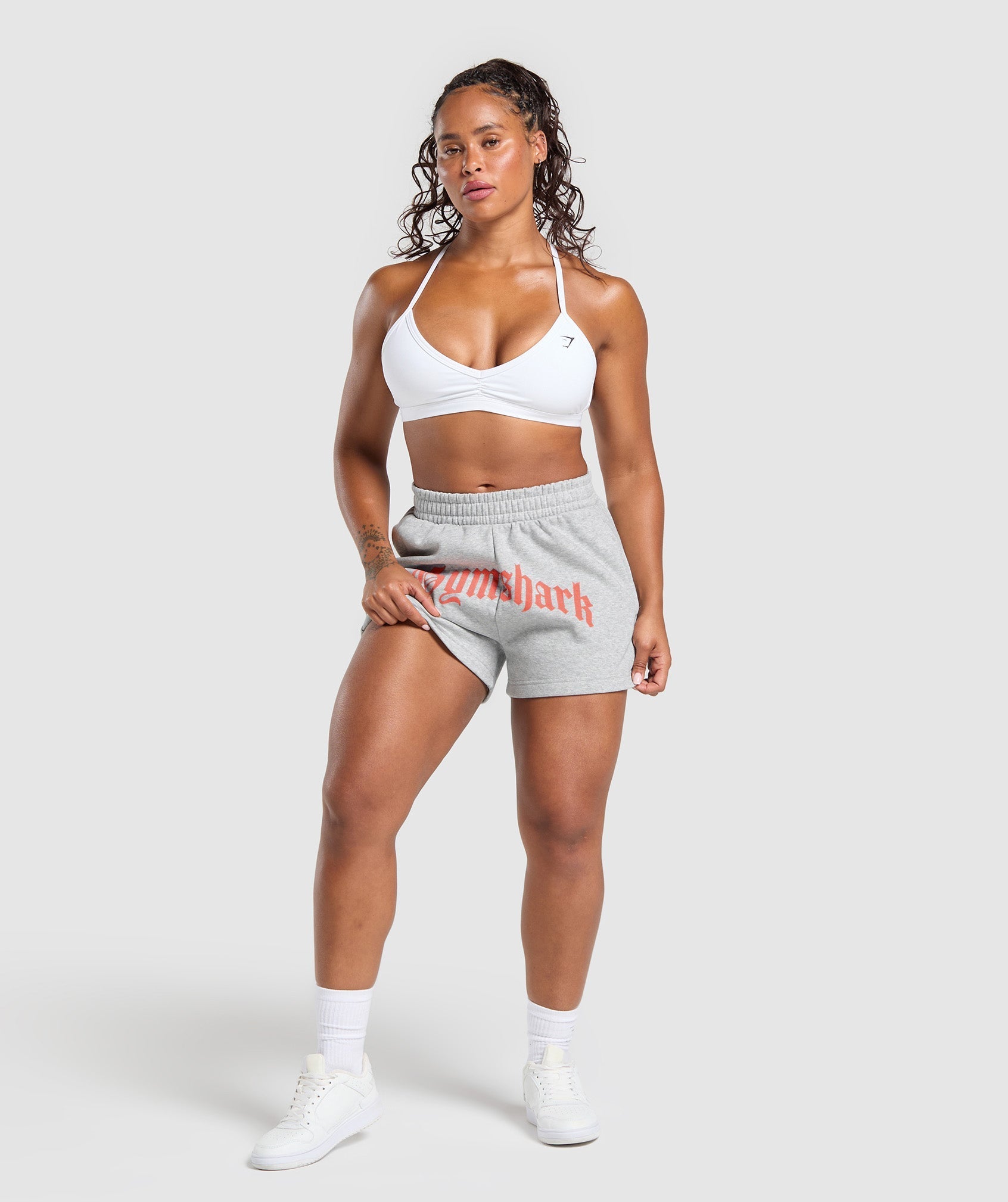 Strength Department Graphic Shorts - Light Grey Core Marl
