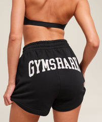 Collegiate Graphic Fleece Shorts - Black