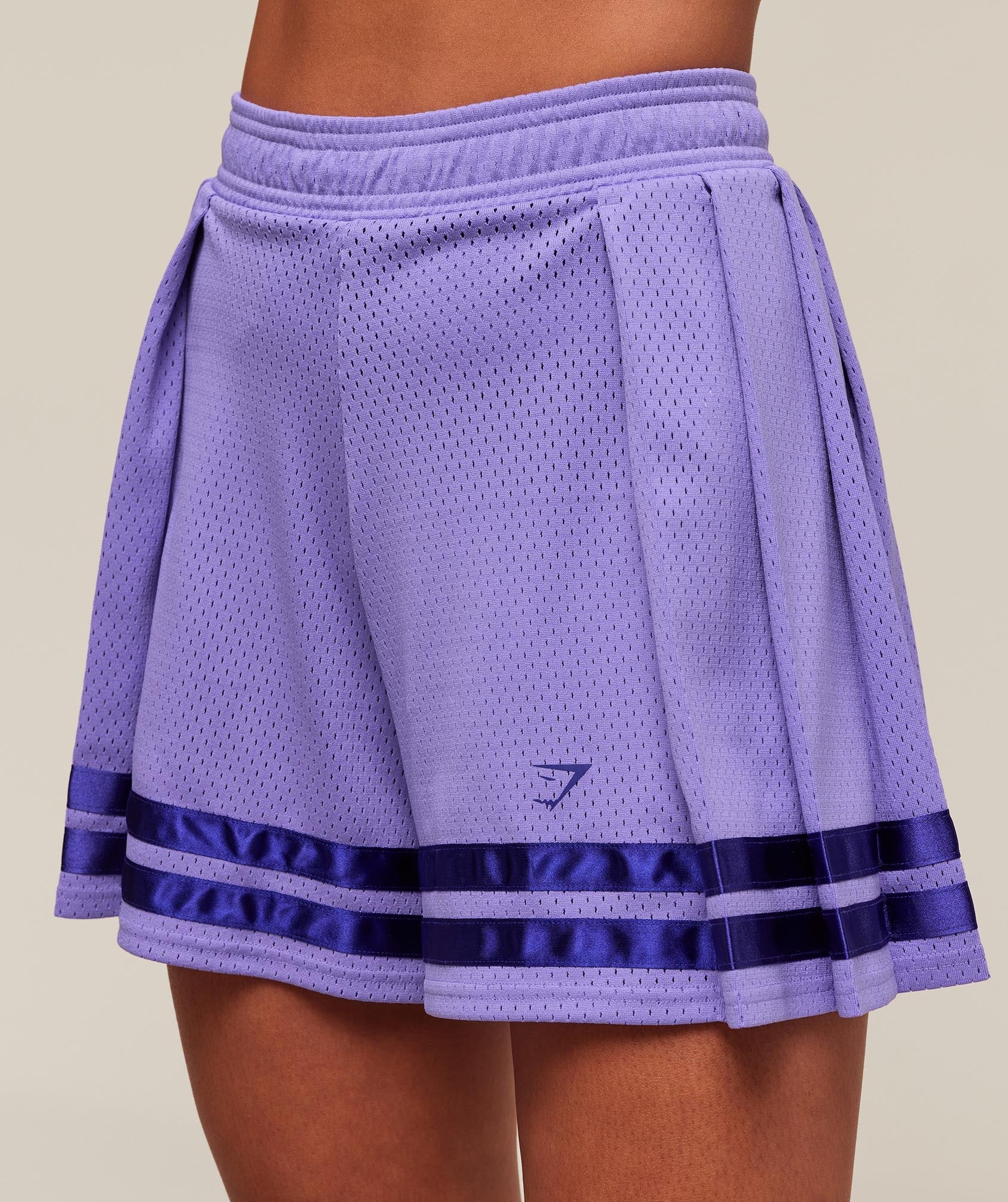 Mesh Pleated Shorts - Record Purple