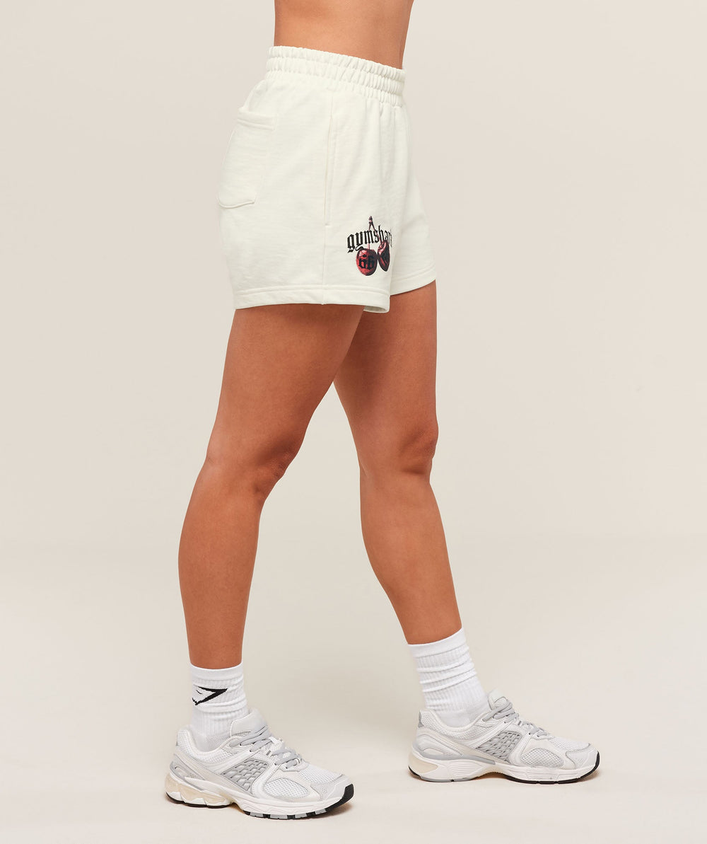 Cherry Graphic Short - Soft White
