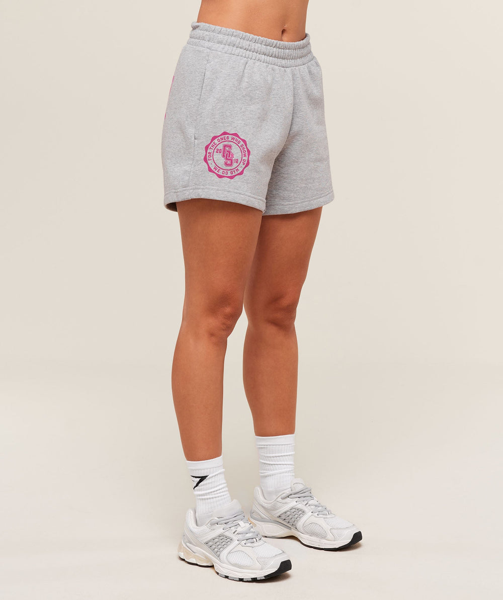 Collegiate Graphic Fleece Shorts - Light Grey Core Marl