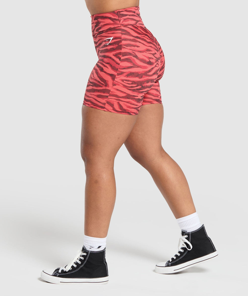Reps Power Tight Shorts - Varsity Pink Print