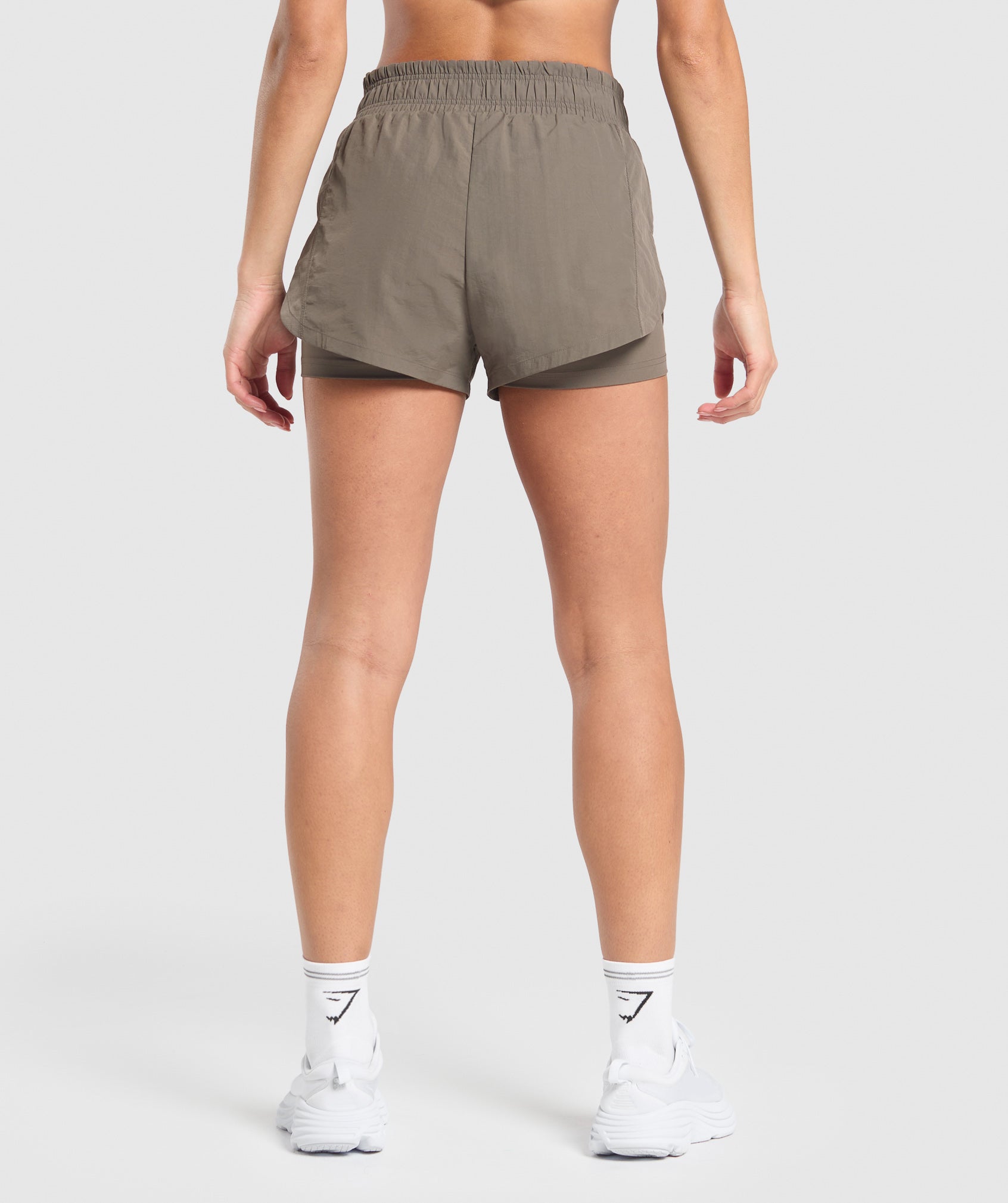 Running 2 in 1 Woven Shorts - Camo Brown