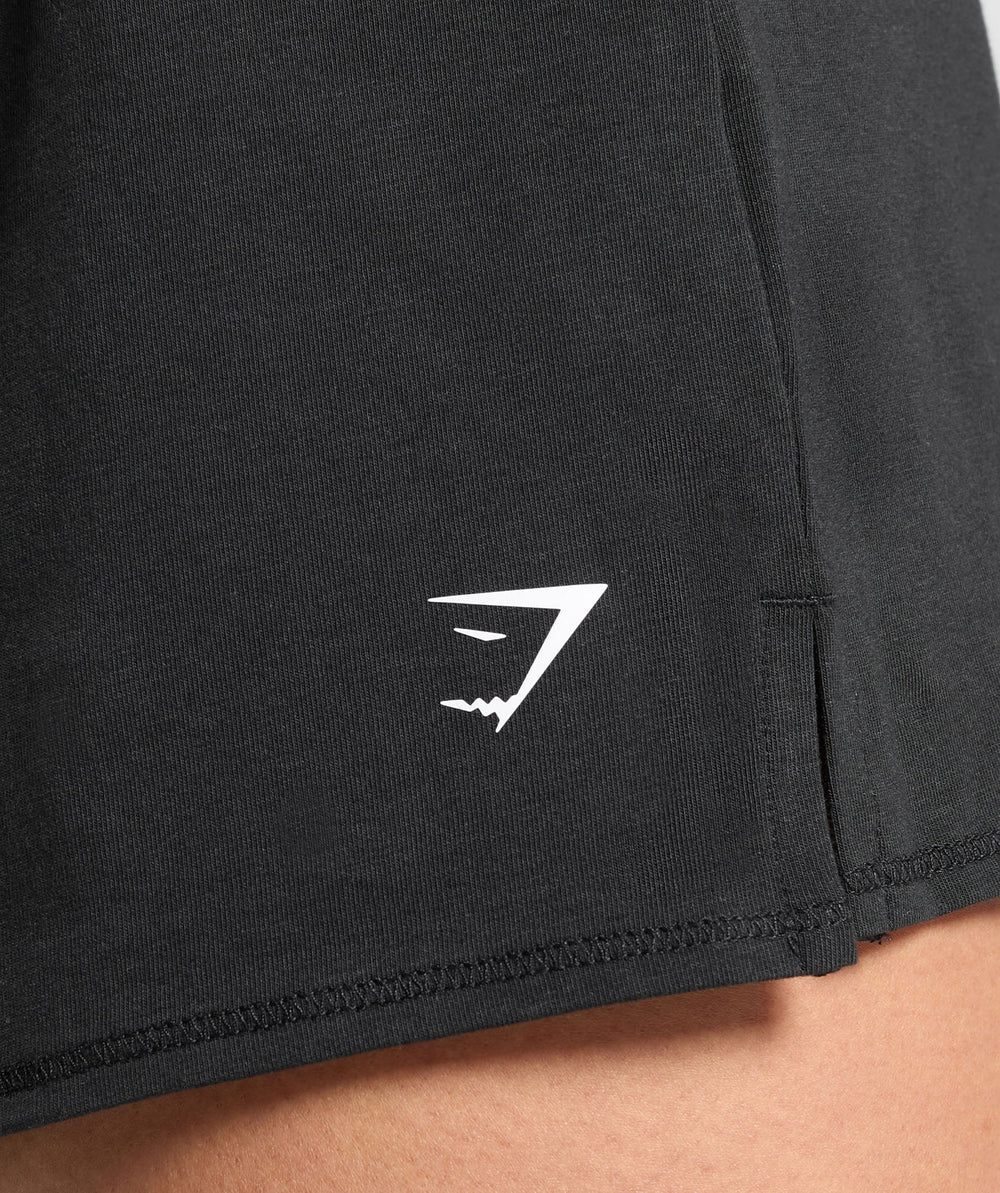 Your Plate or Mine Cotton Shorts - Black