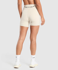 Elevate Tattoo Graphic Shorts - Cream Beige