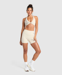 Elevate Tattoo Graphic Shorts - Cream Beige