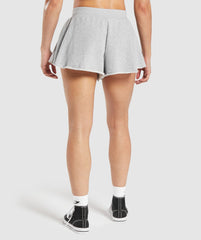 Lifting Crossover Cotton Shorts - Light Grey Marl