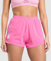 Your Plate or Mine Cotton Shorts - Physical Pink