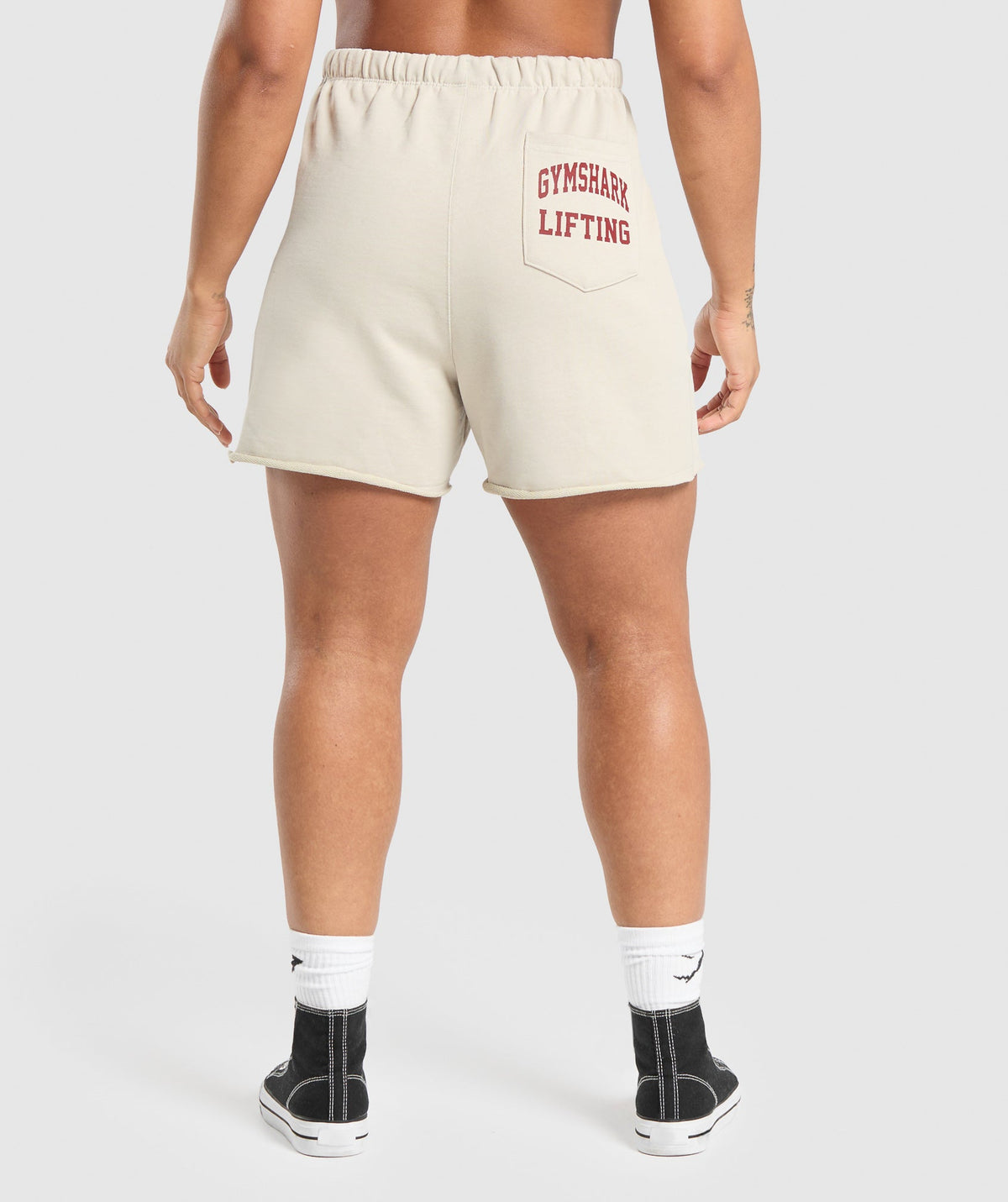 Lifting Graphic Shorts - Pebble Grey