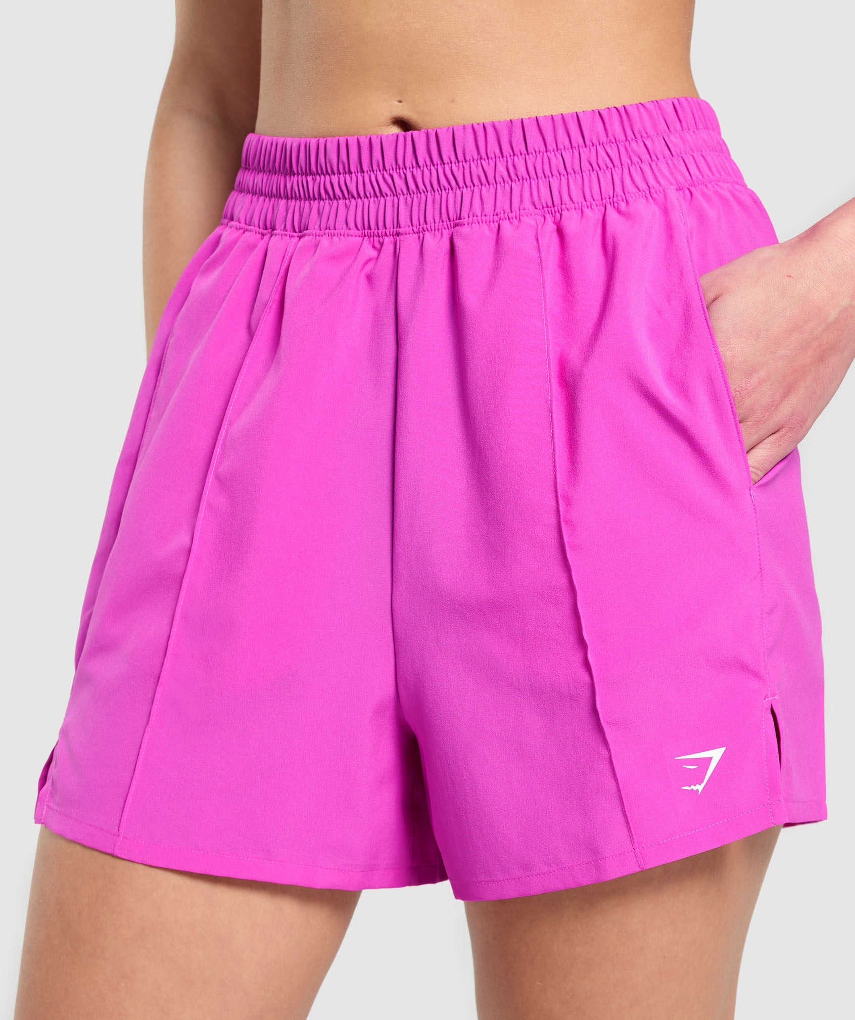 Pintuck Shorts - Vibrant Pink