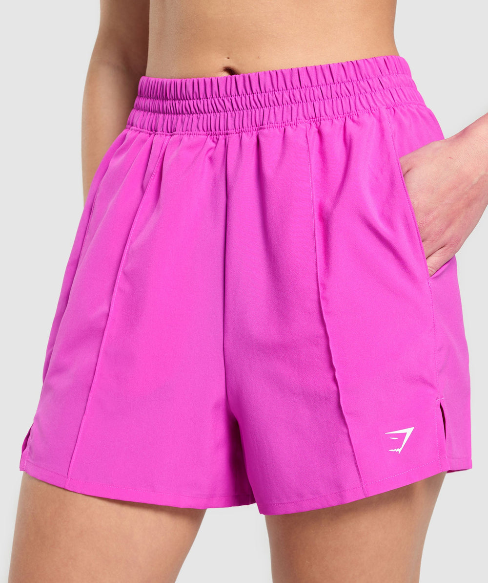 Pintuck Shorts - Vibrant Pink