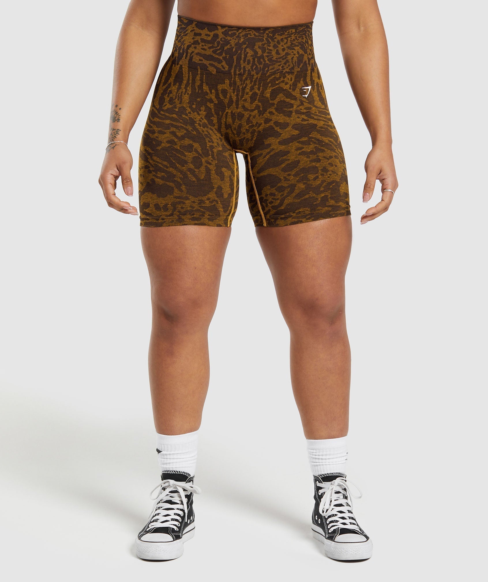 Adapt Safari Tight Shorts - Archive Brown/Burnt Yellow