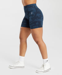 Adapt Camo Seamless Ribbed Shorts - Midnight Blue/Ash Blue