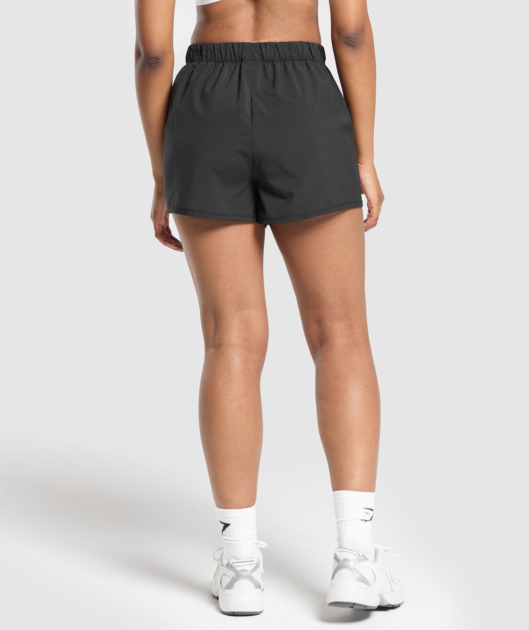 Scallop Hem Shaped Shorts - Black