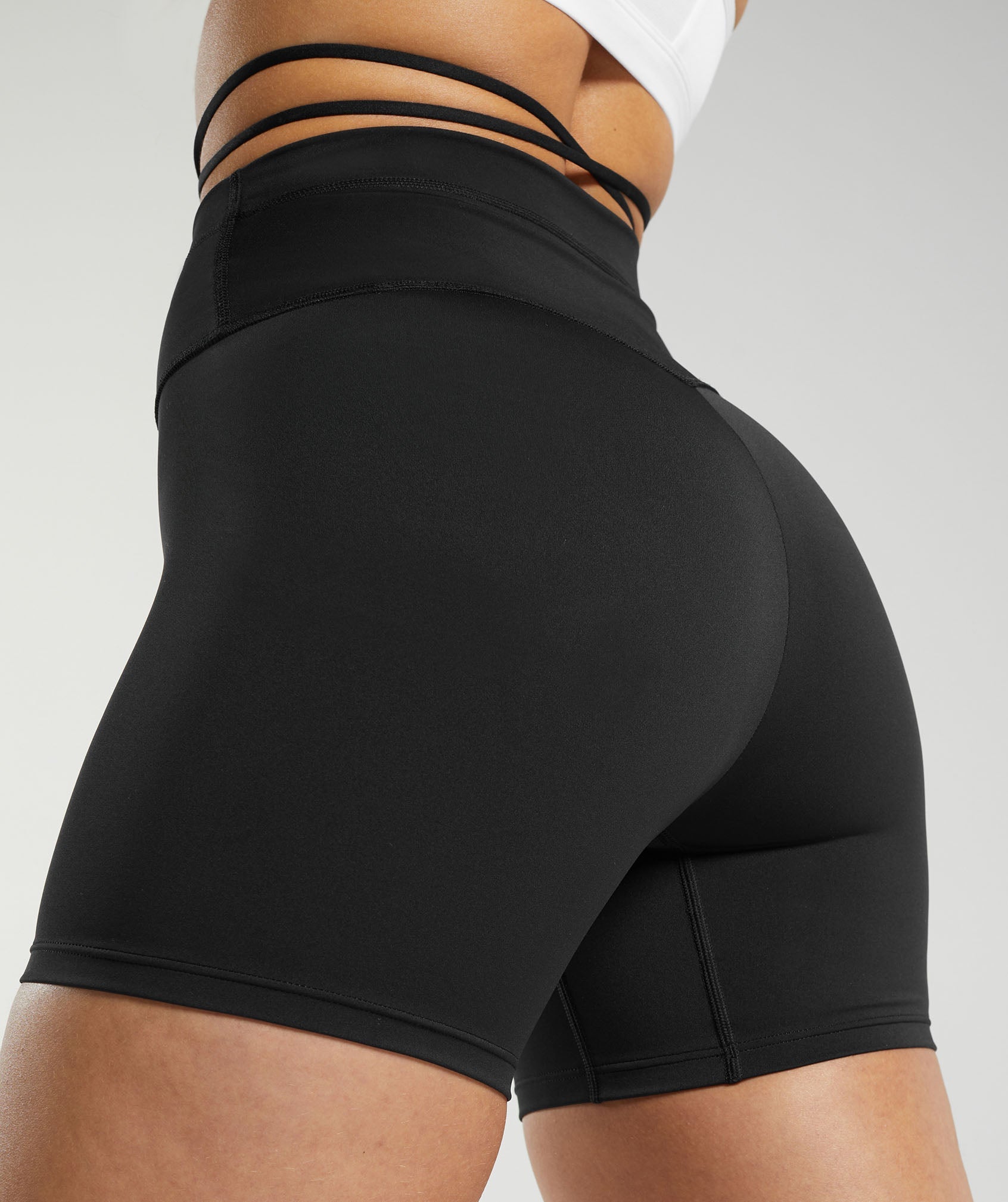 Ribbon Tie Waisted Shorts - Black