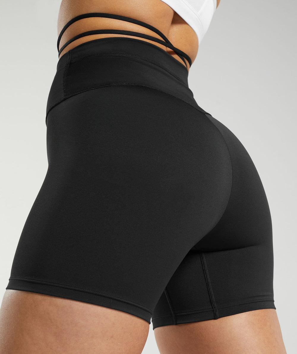 Ribbon Tie Waisted Shorts - Black
