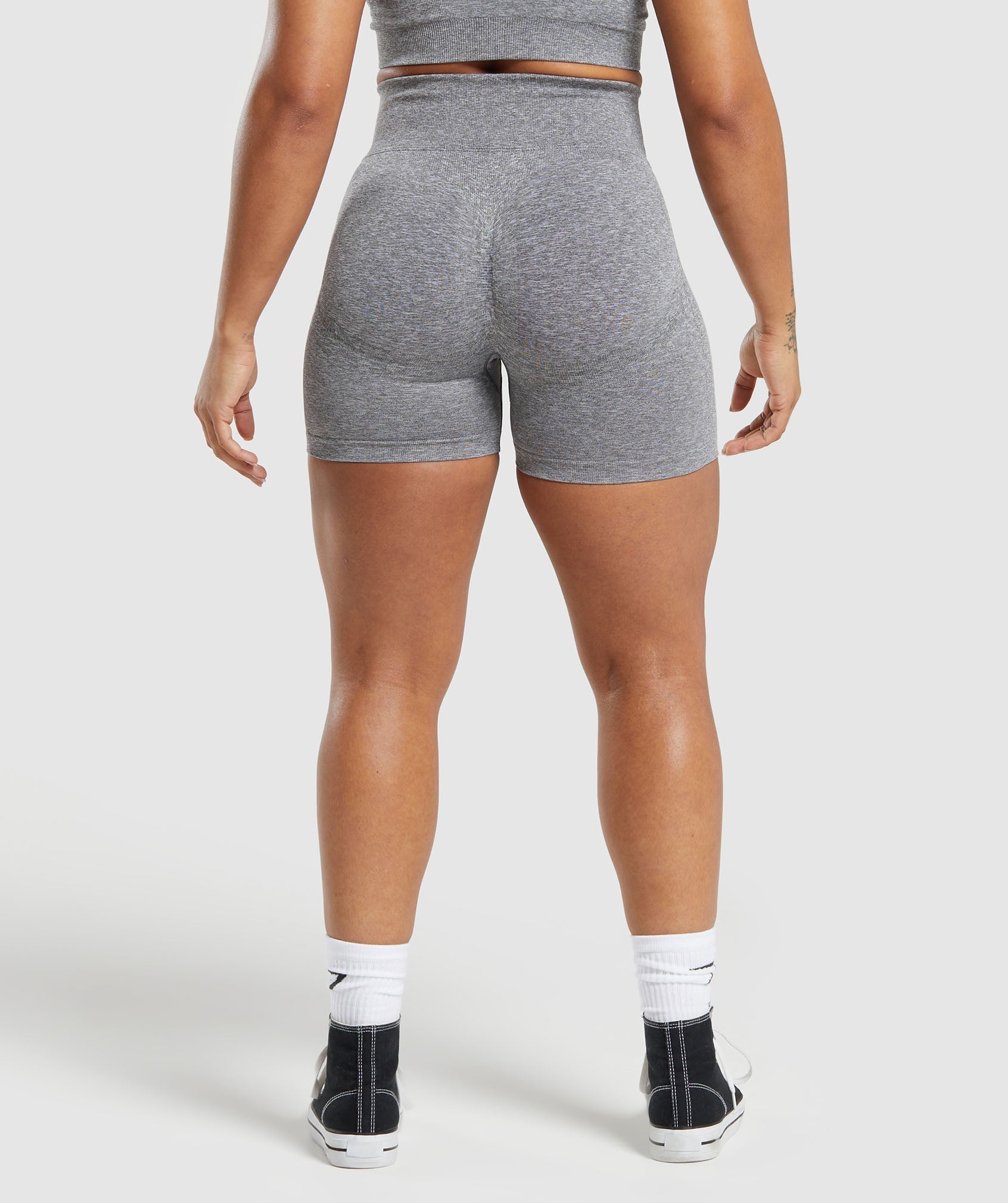 Lift Seamless Shorts - Brushed Grey/White Marl