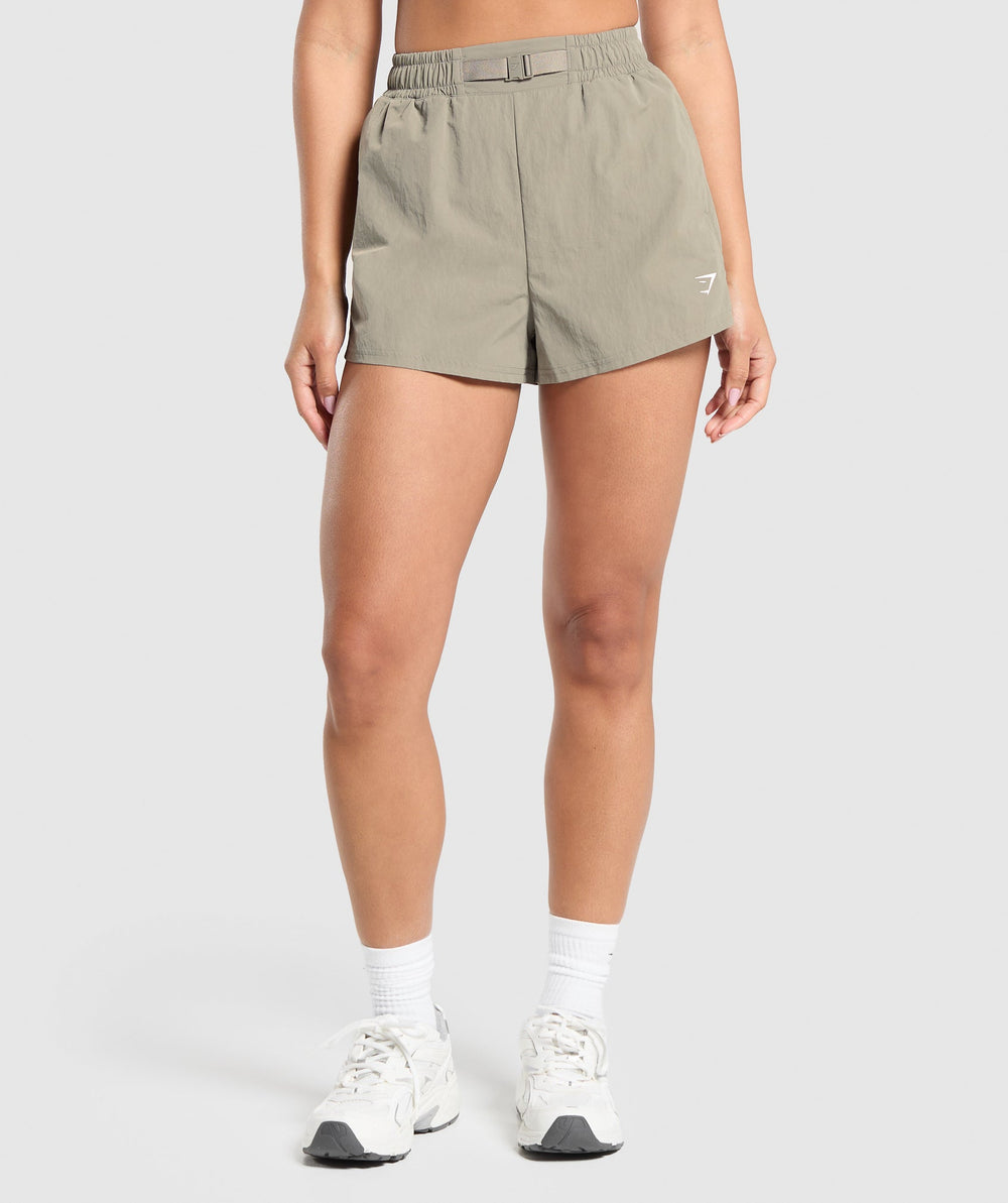 Buckle Waisted Shorts - Linen Brown
